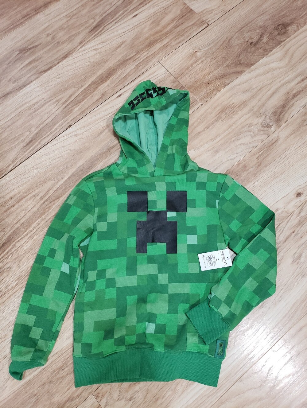 Minecraft New W/tags Boys 8 Med Green/black Hooded Sweatshirt Jacket